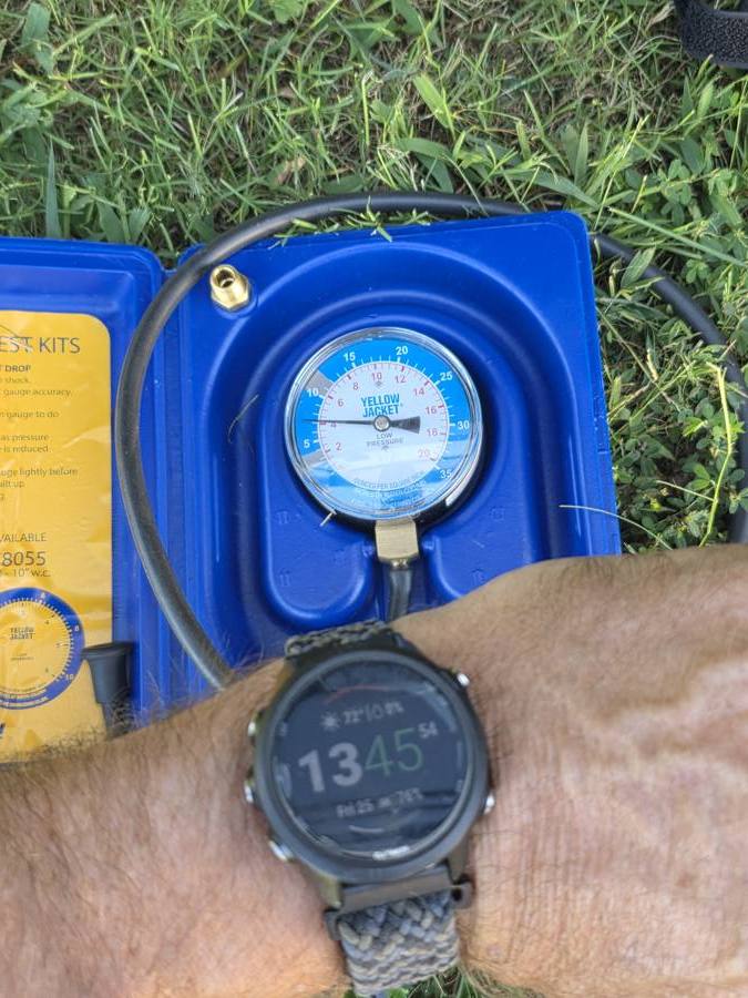 Mountain Valley Mobile RV Solutions - LP gas pressure test with a low pressure manometer in Upstate SC