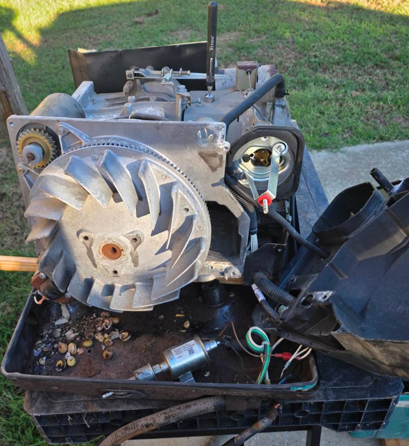 Mountain Valley Mobile RV Solutions - Onan generator pulled and on the bench for diagnosis in Upstate SC
