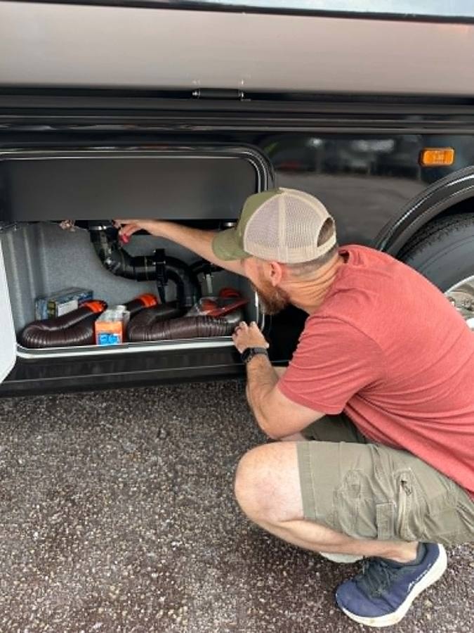 Mountain Valley Mobile RV Solutions - Plumbing and storage bay inspection in Upstate SC